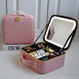 Cosmetic Travel Bag With LED Mirror